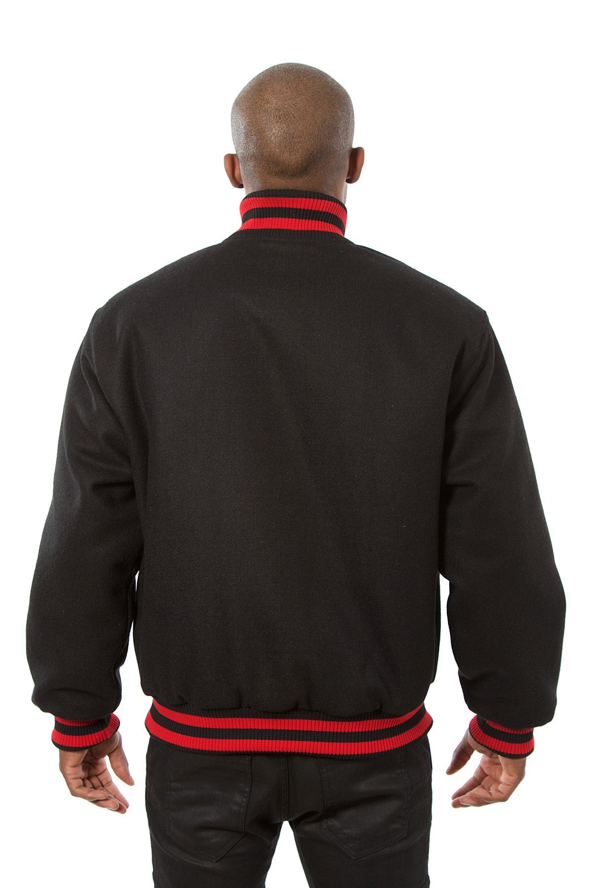 All-Wool Varsity Jacket in Black