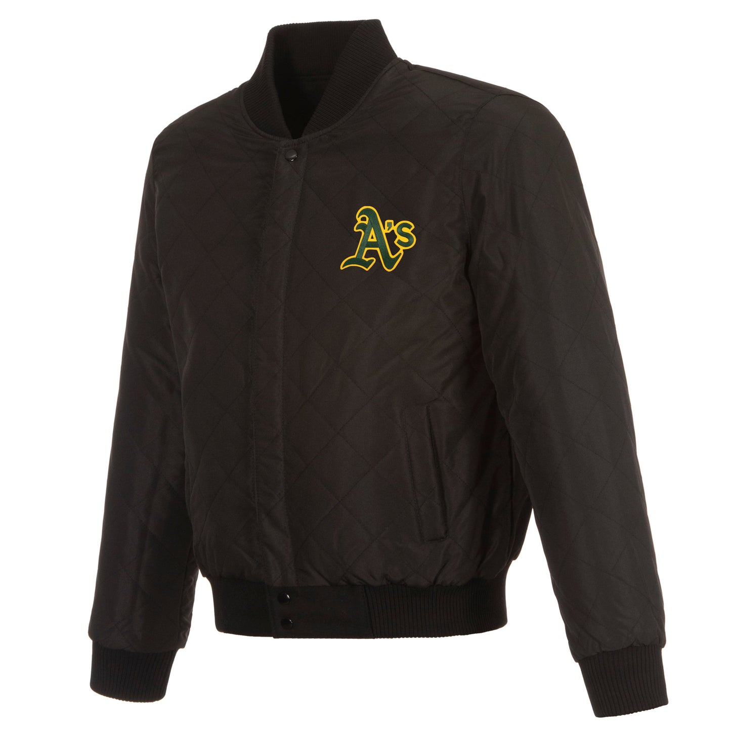 Athletics Reversible Wool and Leather Jacket