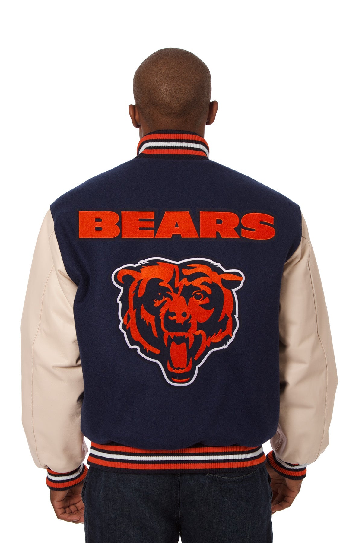 Chicago Bears Embroidered Wool and Leather Jacket