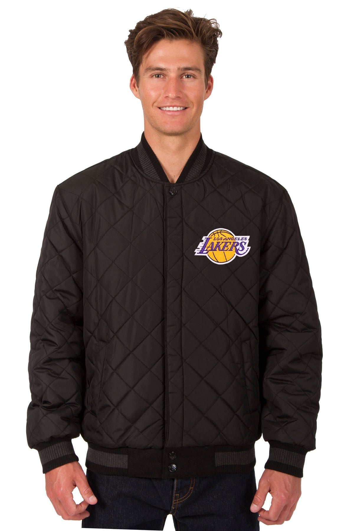 Los Angeles Lakers Reversible Wool and Leather Jacket
