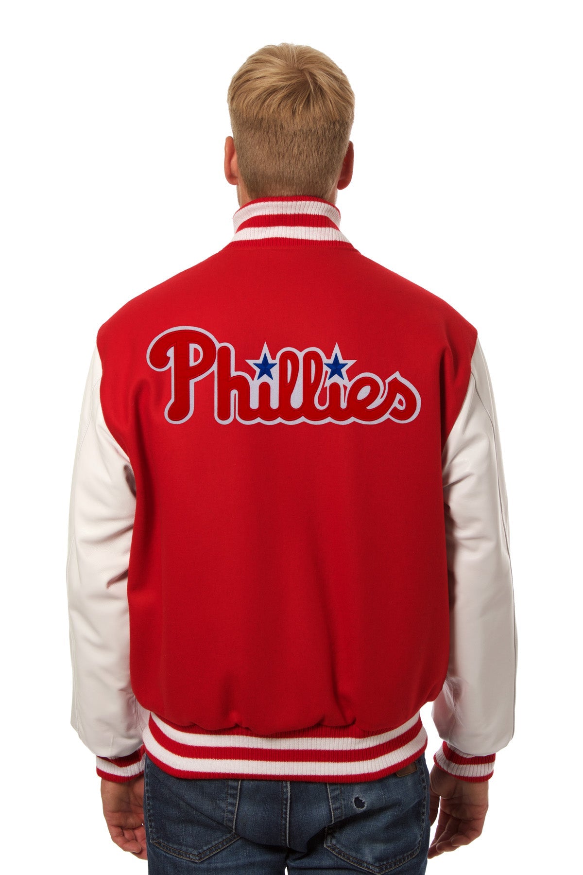 Philadelphia Phillies Embroidered Wool and Leather Jacket
