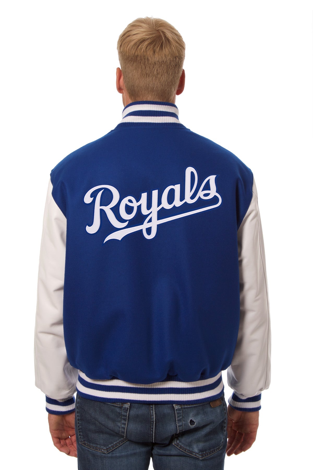 Kansas City Royals Embroidered Wool and Leather Jacket