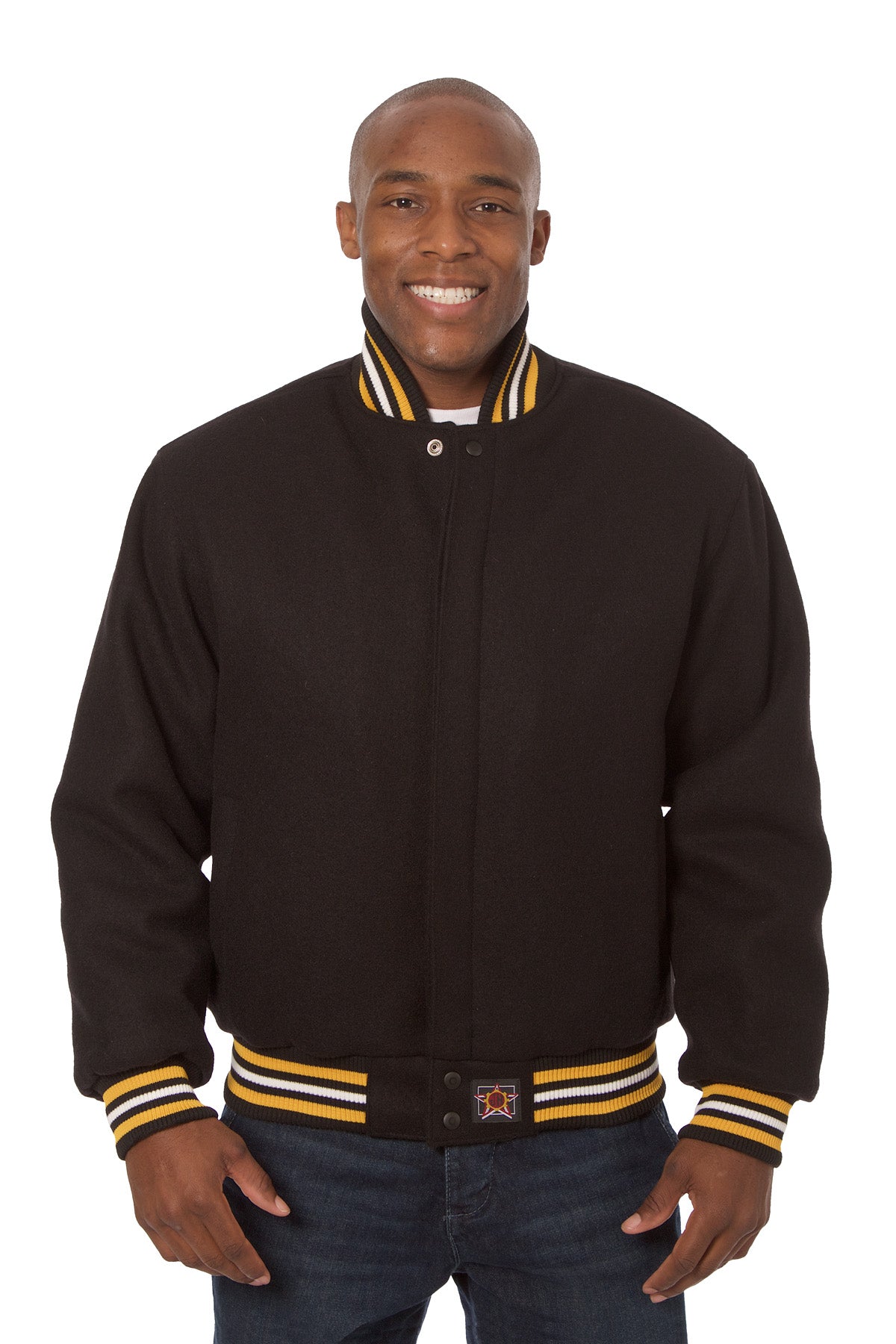 All-Wool Varsity Jacket in Black