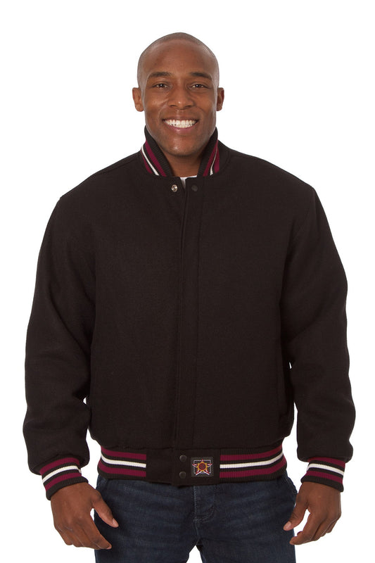 All-Wool Varsity Jacket in Black