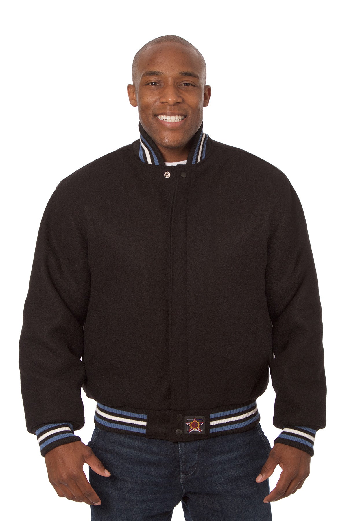 All-Wool Varsity Jacket in Black