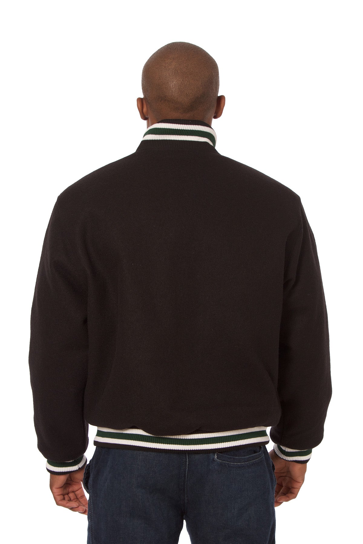 All-Wool Varsity Jacket in Black
