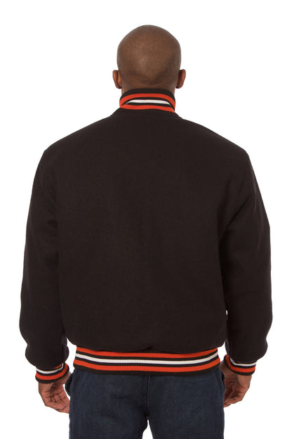 All-Wool Varsity Jacket in Black