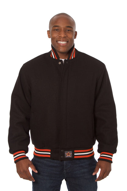 All-Wool Varsity Jacket in Black