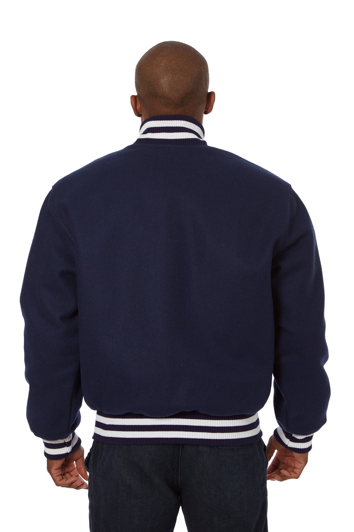 All-Wool Varsity Jacket in Navy