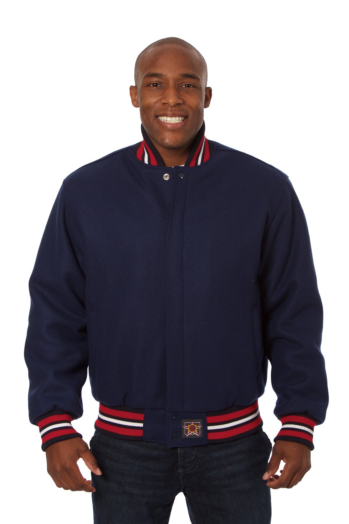 All-Wool Varsity Jacket in Navy