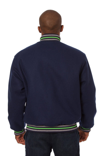 All-Wool Varsity Jacket in Navy