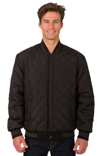 Wool and Leather Reversible Jacket in Black