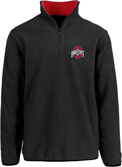 Men's Ohio State Buckeyes Quarter Zip Fleece Pullover Long Sleeve Shirt