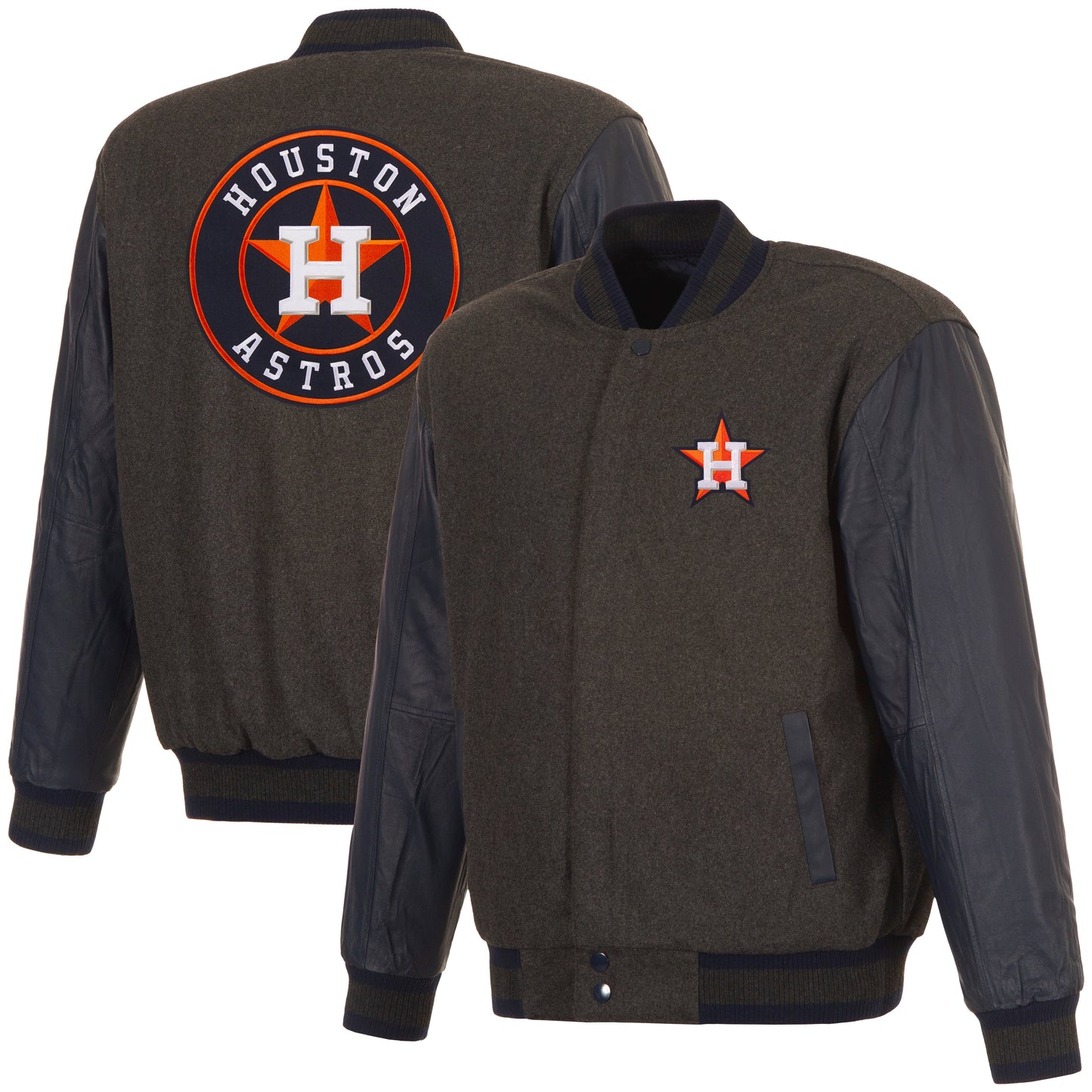Houston Astros Reversible Wool and Leather Jacket