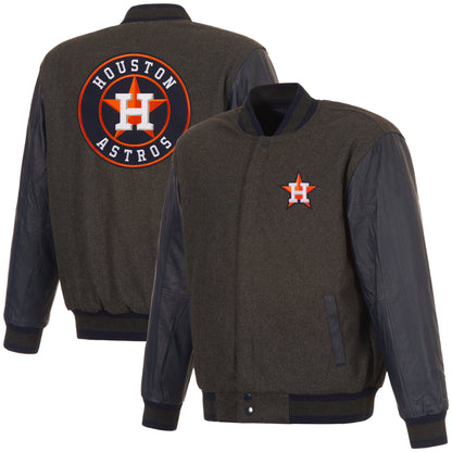 Houston Astros Reversible Wool and Leather Jacket