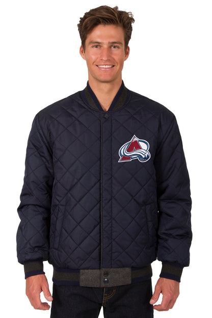 Colorado Avalanche Wool and Leather Reversible Jacket