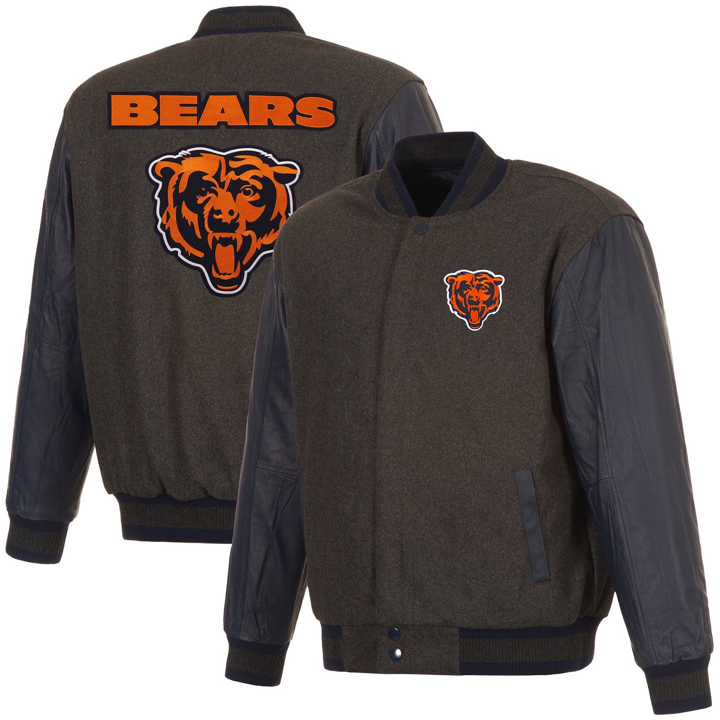 Chicago Bears Reversible Wool and Leather Jacket