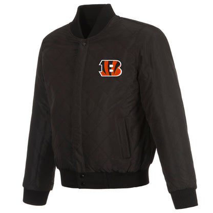 Cincinnati Bengals Reversible Wool and Leather Jacket