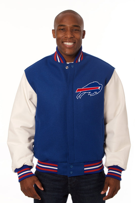 Buffalo Bills Embroidered Wool and Leather Jacket