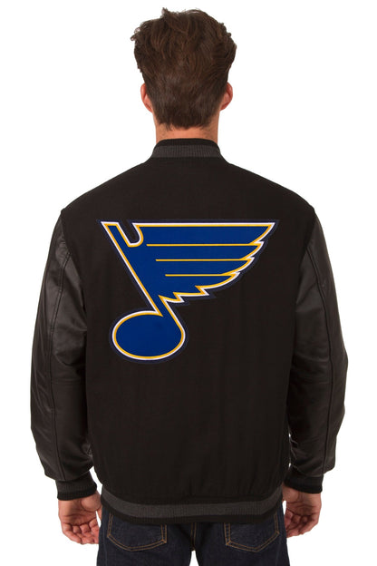 St. Louis Blues Wool and Leather Reversible Jacket