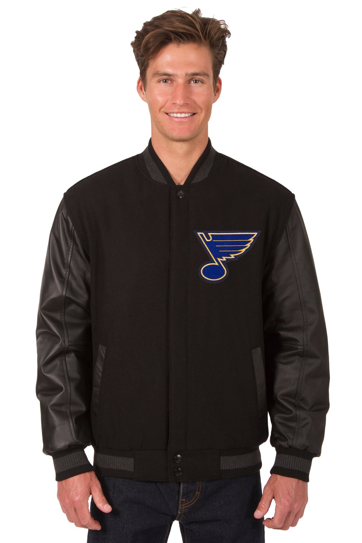 St. Louis Blues Wool and Leather Reversible Jacket