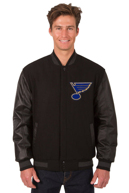 St. Louis Blues Wool and Leather Reversible Jacket