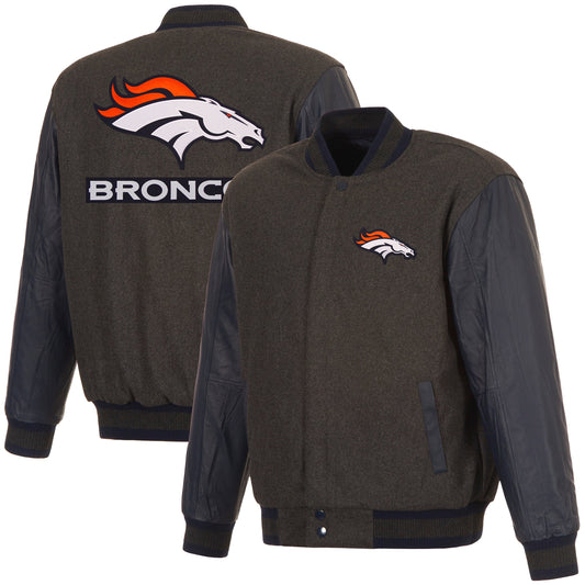Denver Broncos Reversible Wool and Leather Jacket