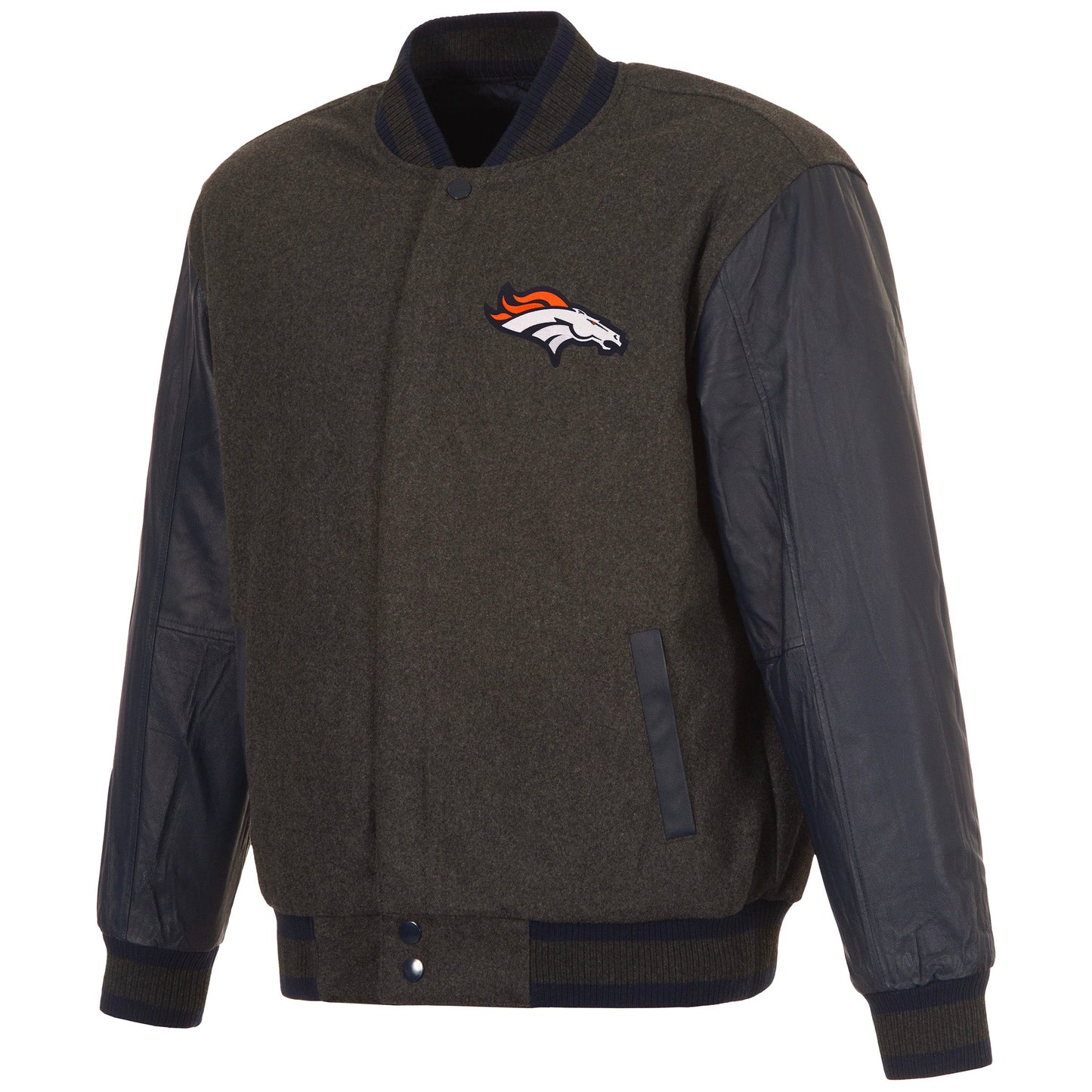 Denver Broncos Reversible Wool and Leather Jacket