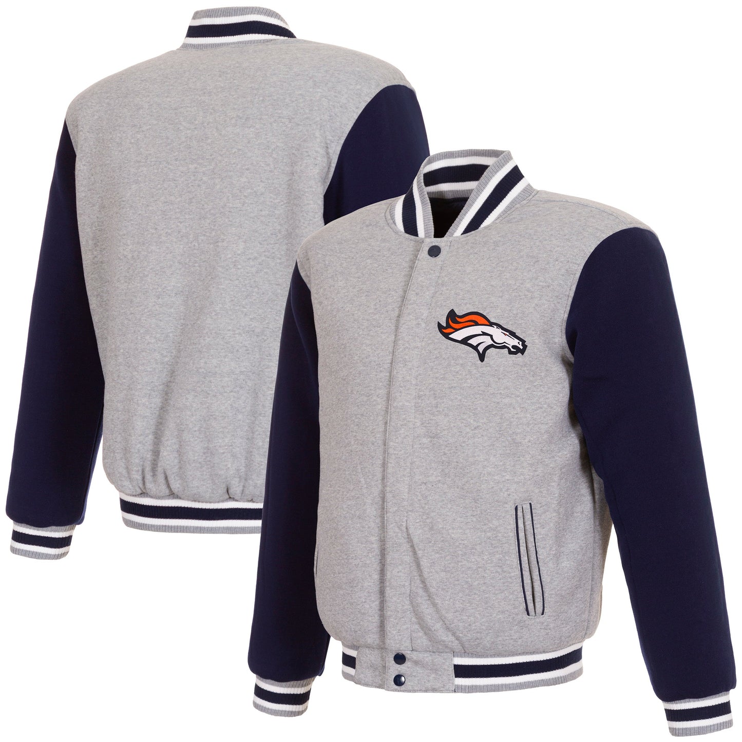 Denver Broncos Two-Tone Reversible Fleece Jacket