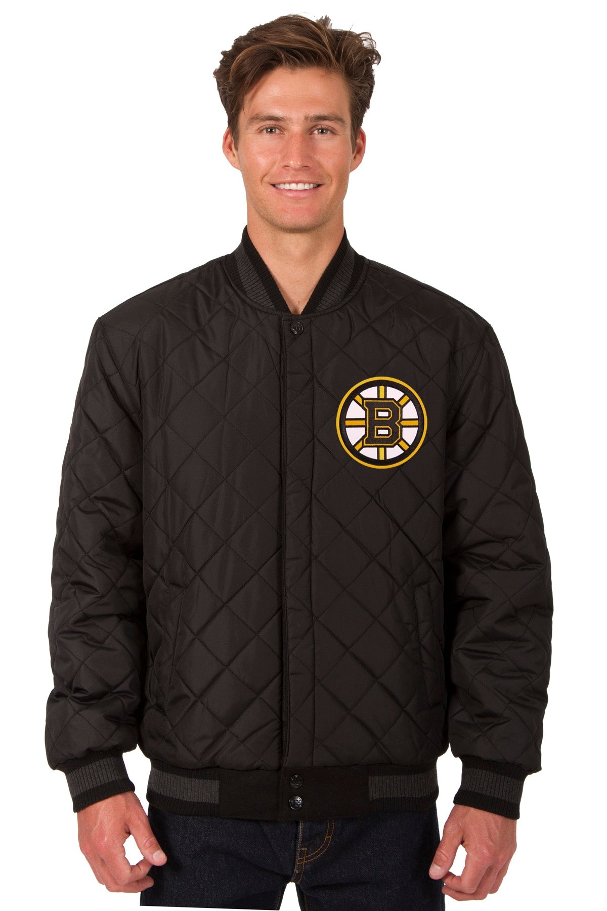 Boston Bruins Wool and Leather Reversible Jacket