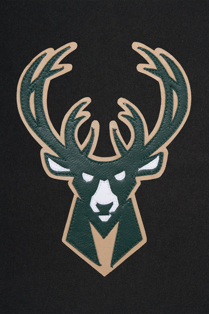 Milkwaukee Bucks Embroidered Wool and Leather Jacket
