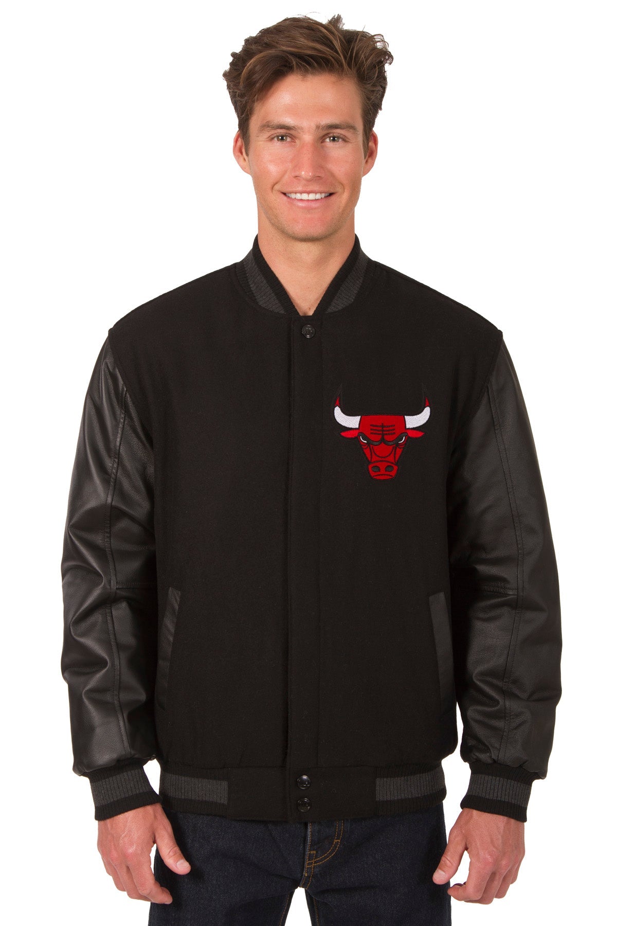 Chicago Bulls Reversible Wool and Leather Jacket