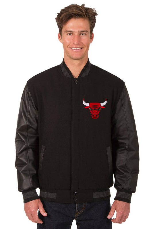 Chicago Bulls Reversible Wool and Leather Jacket
