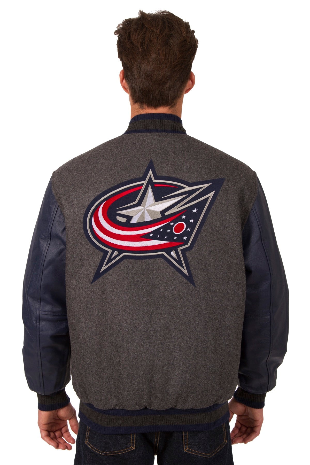 Columbus Blue Jackets Wool and Leather Reversible Jacket