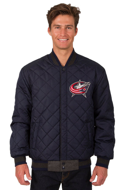 Columbus Blue Jackets Wool and Leather Reversible Jacket