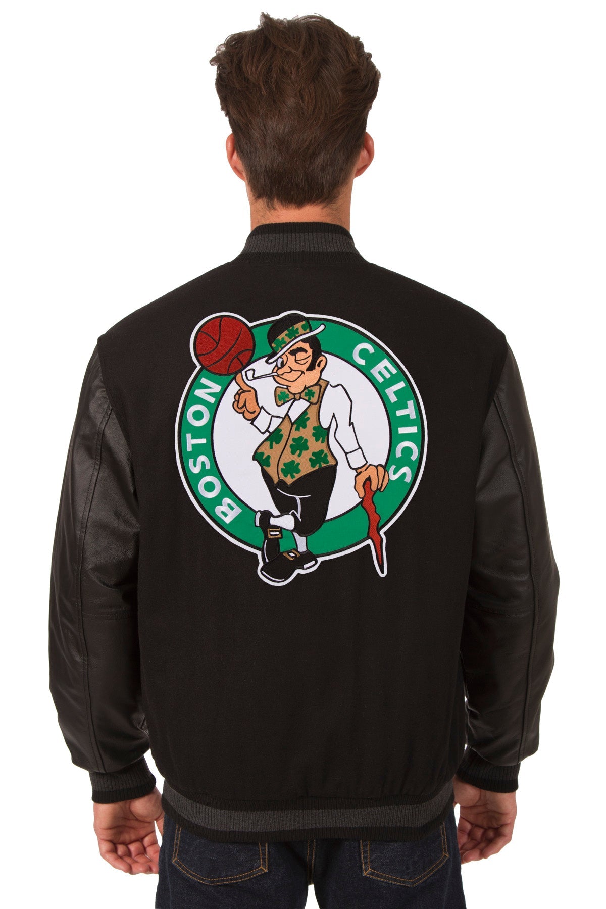Boston Celtics Reversible Wool and Leather Jacket