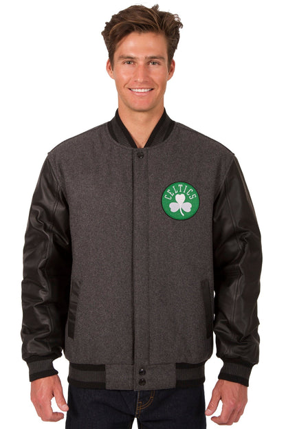 Boston Celtics Reversible Wool and Leather Jacket