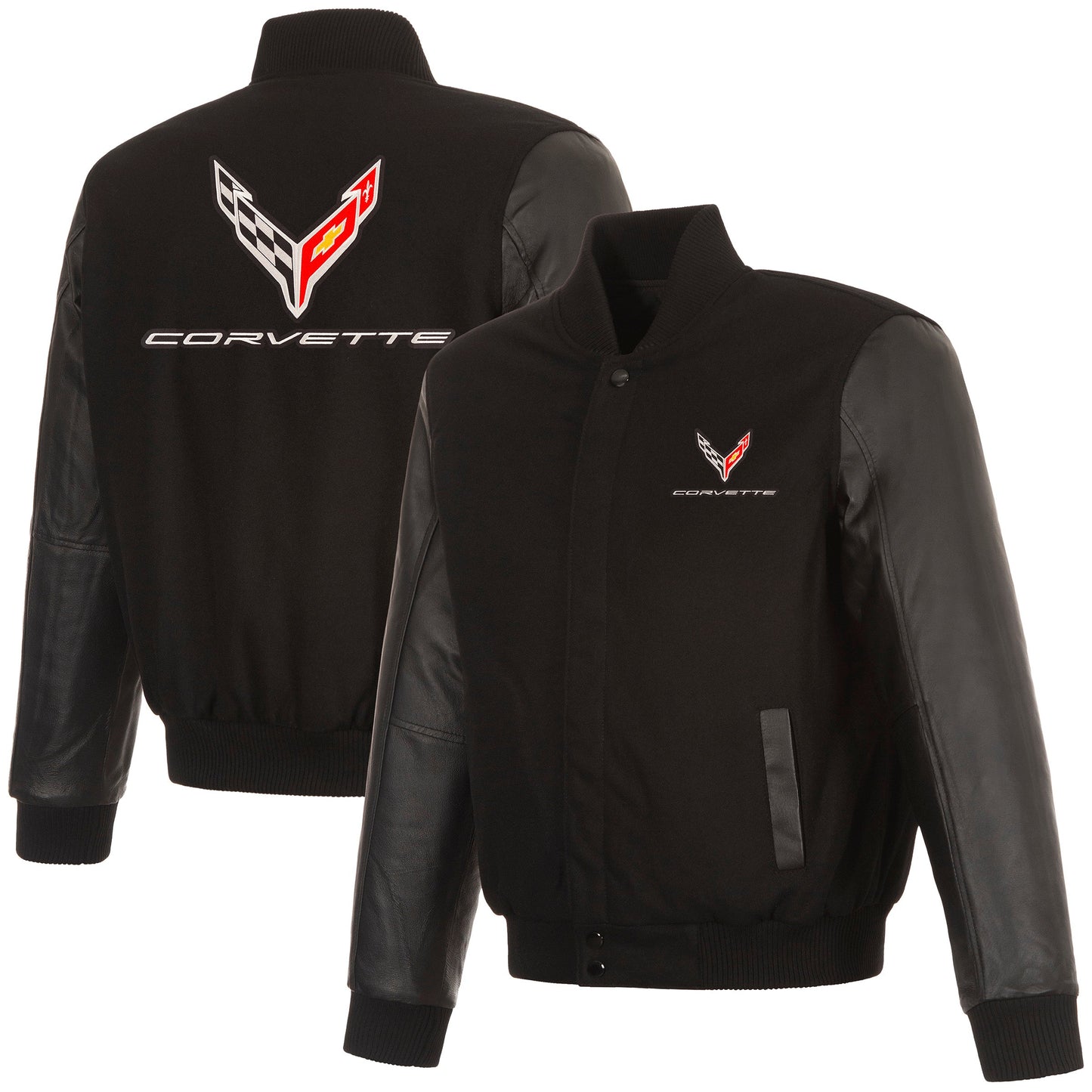 Corvette C8 Reversible Wool and Leather Jacket