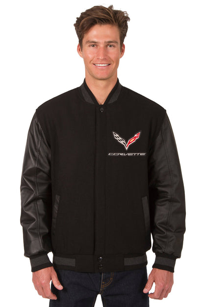 Corvette Reversible Wool and Leather Jacket
