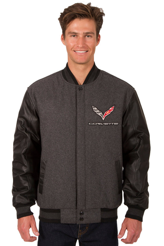 Corvette Reversible Wool and Leather Jacket