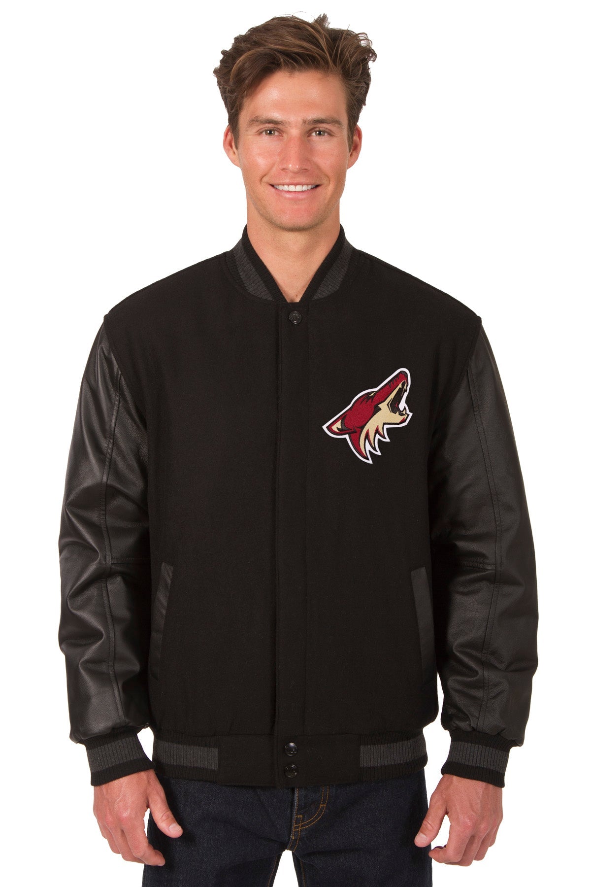 Arizona Coyotes Wool and Leather Reversible Jacket
