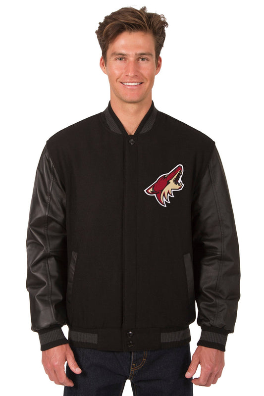 Arizona Coyotes Wool and Leather Reversible Jacket
