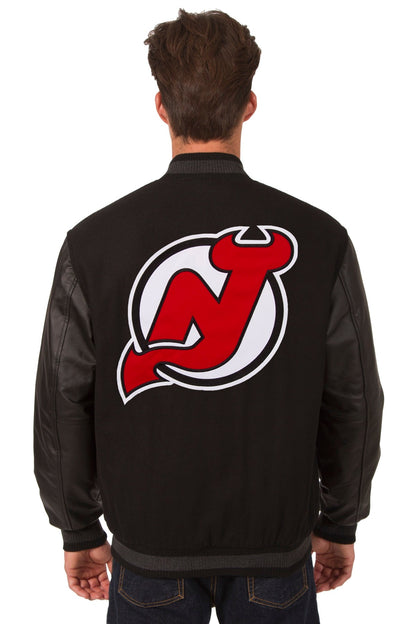 New Jersey Devils Wool and Leather Reversible Jacket