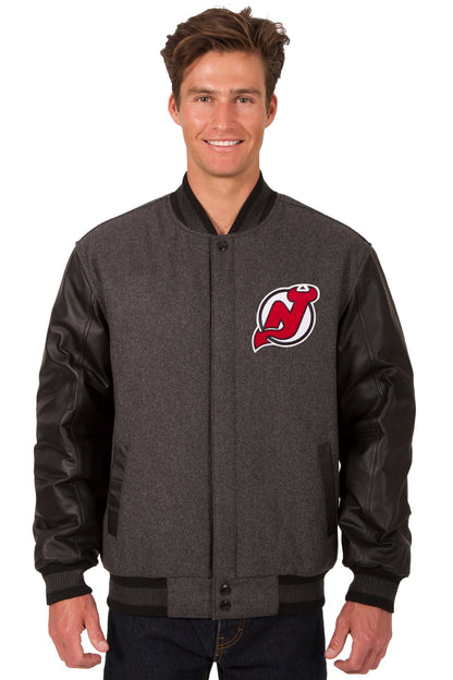 New Jersey Devils Wool and Leather Reversible Jacket
