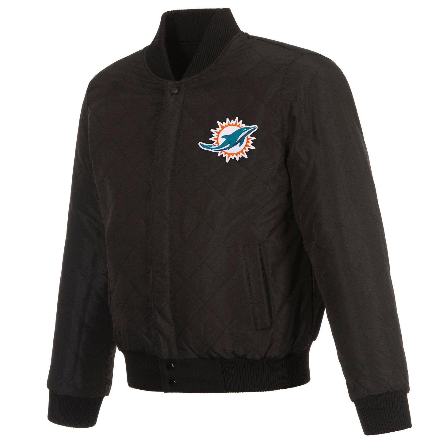 Miami Dolphins Reversible Wool and Leather Jacket