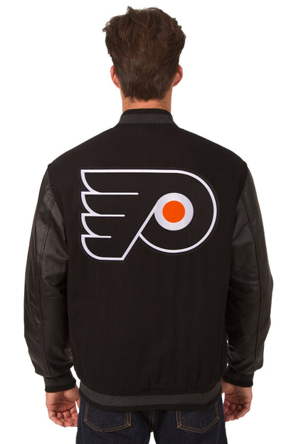 Philadelphia Flyers Wool and Leather Reversible Jacket