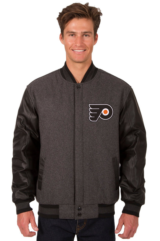 Philadelphia Flyers Wool and Leather Reversible Jacket