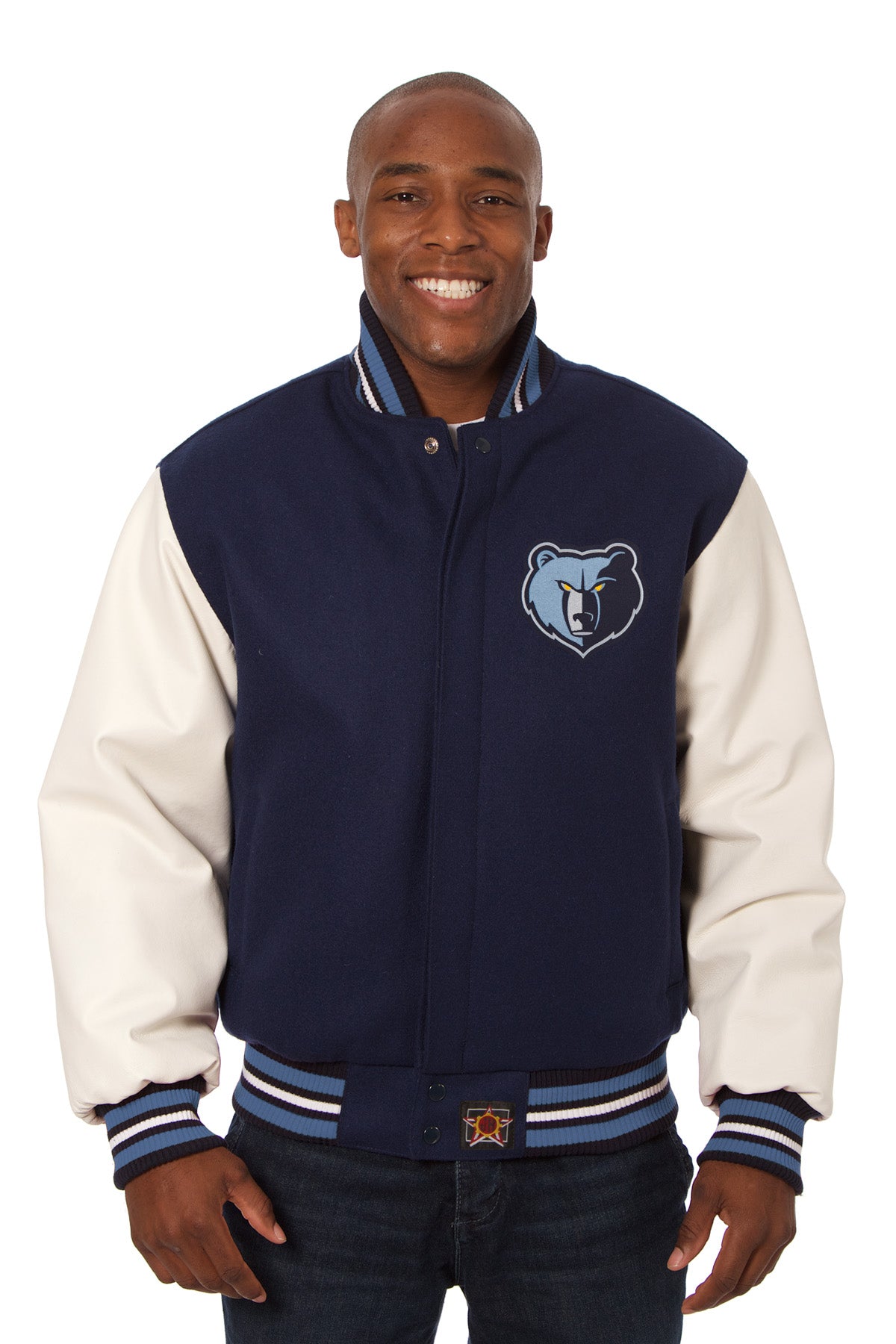 Memphis Grizzlies Embroidered Wool and Leather Jacket