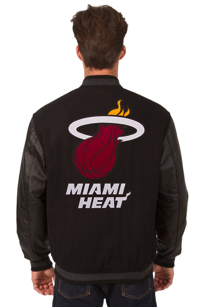 Miami Heat Reversible Wool and Leather Jacket