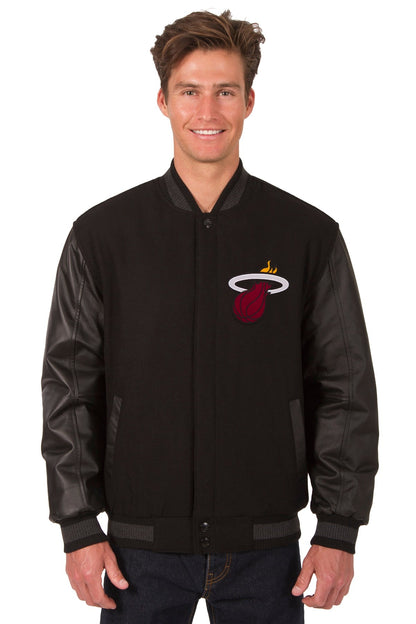 Miami Heat Reversible Wool and Leather Jacket